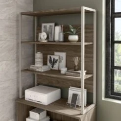 Hybrid 36W Bookcase Hutch By Bush Business Furniture - Modern Hickory