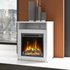 Studio C 24W Electric Fireplace With Shelf By Bush Business Furniture - Storm Gray -Office Storage Sales d54f1e5a bb6a 4b31 b1df d729e5424844