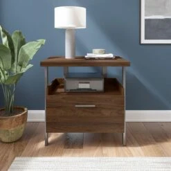 Bush Furniture Architect 1 Drawer Lateral File Cabinet - Modern Walnut