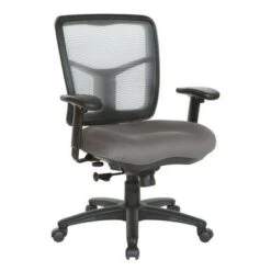 Breathable Mesh Back Office Chair With Upholstered Fabric Seat - Grey -Office Storage Sales d8772957 d441 456f a9da 8e6cca00cc4e