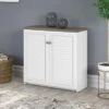 Fairview Storage Cabinet With Doors And Shelves By Bush Furniture - 31.73"L X 12.76"W X 30.71"H - Shiplap Gray/Pure White