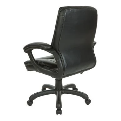 Executive Mid-Back Faux Leather Chair With Stitching - Black 7 Executive Mid-Back Faux Leather Chair With Stitching - Black - Image 7