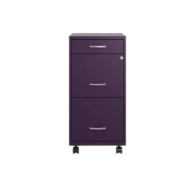 Space Solutions 18" Deep 3 Drawer Metal File Cabinet - Purple - Letter 16 Space Solutions 18" Deep 3 Drawer Metal File Cabinet - Purple - Letter - Image 16