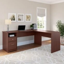 72W L-shaped Computer Desk With Drawers By Bush Furniture - Ash Gray -Office Storage Sales daf9ca93 59a2 44d1 8f0d f93ada50c6a6