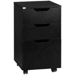 HOMCOM 3 Drawer Mobile File Cabinet, Rolling Printer Stand, Vertical Filing Cabinet - Black Wood Grain 22 HOMCOM 3 Drawer Mobile File Cabinet, Rolling Printer Stand, Vertical Filing Cabinet - Black Wood Grain -Office Storage Sales db106686 1e0e 450e b5d7 57a5714f7aae