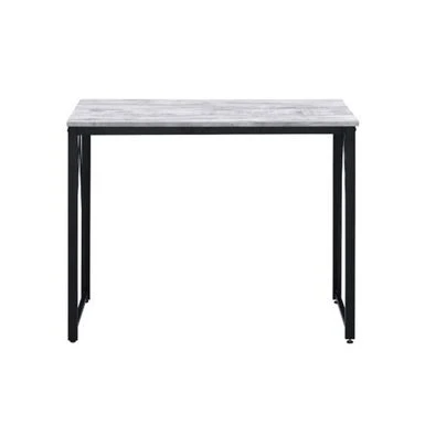 Wooden Top Writing Desk With Metal Frame - Black 7 Wooden Top Writing Desk With Metal Frame - Black - Image 7