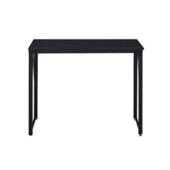 Wooden Top Writing Desk With Metal Frame - Black
