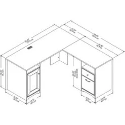 Cabot L-shaped 60-inch Computer Desk - White -Office Storage Sales dc6cd137 6710 4213 a86e e6b8943353ac
