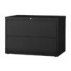 8000 Series 42" Wide 2-Drawer Lateral File Cabinet, Black - Locking - Black - Steel/Metal