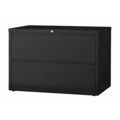 8000 Series 42" Wide 2-Drawer Lateral File Cabinet, Black - Locking - Black - Steel/Metal