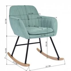 Green Fabric Ergonomically Upholstered Rocking Chair With Armrest - Green -Office Storage Sales de330cf6 d110 423f acc9 dbdce4145c4e