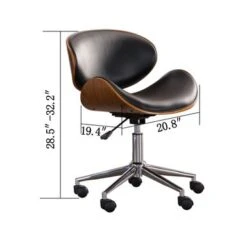 Madonna Mid-century Adjustable Office Chair By Corvus - Black - Walnut Finish -Office Storage Sales de8d84b3 df5c 4c74 bb7e 405e39bfe5a5