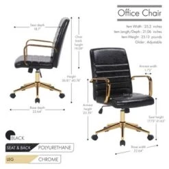 Porthos Home Franco Swivel Office Chair, PU Leather, Roller Wheels - Brown 26 Porthos Home Franco Swivel Office Chair, PU Leather, Roller Wheels - Brown -Office Storage Sales e0159c0c 76ce 4ba2 9b05 93fbf499ab10
