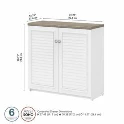 Fairview Storage Cabinet With Doors And Shelves By Bush Furniture - 31.73"L X 12.76"W X 30.71"H - Cape Cod Gray 34 Fairview Storage Cabinet With Doors And Shelves By Bush Furniture - 31.73"L X 12.76"W X 30.71"H - Cape Cod Gray -Office Storage Sales e0343781 f73a 47c2 9b6e afdf0f89bcc5