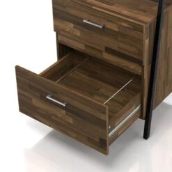 DH BASIC Contemporary Iron 2-Drawer Bookshelf With File Cabinet By Denhour - Reclaimed Black Oak -Office Storage Sales e2e17f2a f576 46d5 afee 2230fec98231