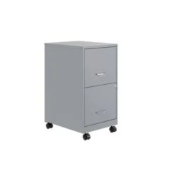 Space Solutions 18" 2 Drawer Mobile Smart Vertical File Cabinet, Teal - Silver - Letter -Office Storage Sales e35c9949 8641 489f a1d4 cb94923f5c34