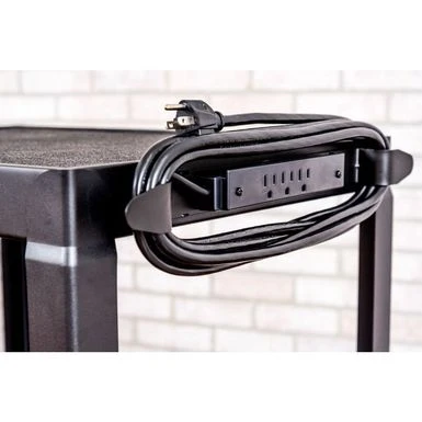 Luxor Adjustable Height Black Metal A/V Cart - Black 5 Luxor Adjustable Height Black Metal A/V Cart - Black - Image 5