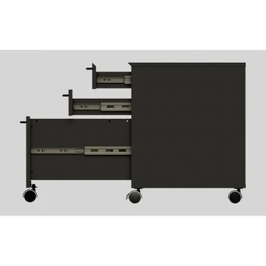 Rye Studio 3-drawer Swift Mobile Pedestal - Black 8 Rye Studio 3-drawer Swift Mobile Pedestal - Black - Image 8