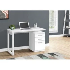 Computer Desk/ Home Office/ Laptop/ Left/ Right Set-up/ Storage Drawers/ 48"L/ Work/ Laminate/ White/ Contemporary/ Modern
