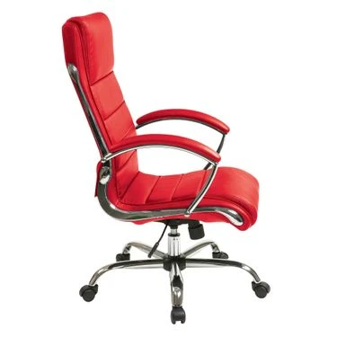 Executive Office Chair With Padded Arms In Faux Leather - Red 18 Executive Office Chair With Padded Arms In Faux Leather - Red - Image 18