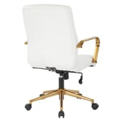 Ave Six Baldwin Mid-Back Faux Leather Chair With Gold Finish Arms And Base - CREAM -Office Storage Sales e514fbe2 e9d9 4bfc 8ab3 9c58cfad280f