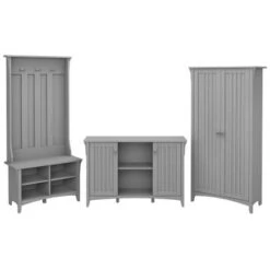 Salinas Entryway Storage Set With Hall Tree, Shoe Bench And Cabinets - Black -Office Storage Sales e57ad723 deee 4bb5 941d a0fdb83affda