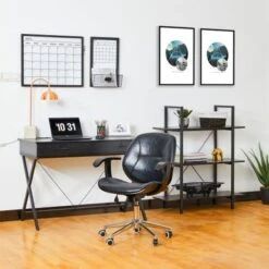 Glitzhome Casual 3-5 Tier Etagere Storage Bookcase Ladder Bookshelf - Black-3.5FT-H Shape -Office Storage Sales e6307e47 2fa0 4709 99fd 4e38de344b3c