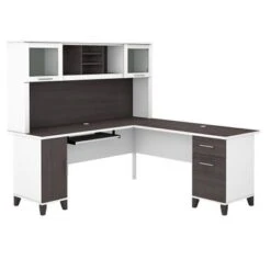 Somerset 71W L Shaped Desk With Hutch - Hansen Cherry -Office Storage Sales e6311796 b9b4 4f7d ab9e ce9c62bae7be