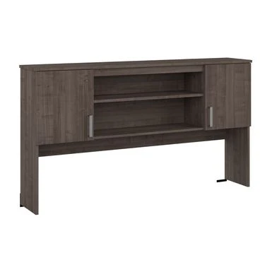 Ridgeley 65W Hutch With Doors By Bestar - Medium Gray Maple 1 Ridgeley 65W Hutch With Doors By Bestar - Medium Gray Maple