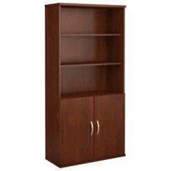 Series C 36W 5 Shelf Bookcase With Doors By Bush Business Furniture - Natural Cherry/Graphite Gray -Office Storage Sales e90436db 3e1b 4ab2 b562 a51089488c05