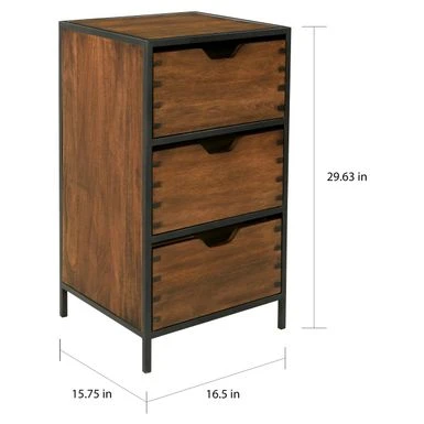 Carbon Loft Maloney 3-drawer Storage Cabinet - Walnut Finish - Walnut 8 Carbon Loft Maloney 3-drawer Storage Cabinet - Walnut Finish - Walnut - Image 8