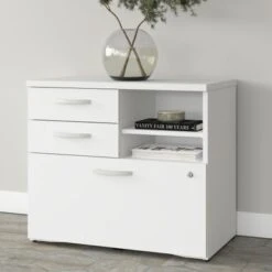 Studio A Storage Cabinet With Drawers By Bush Business Furniture - White