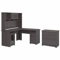 Cabot 60W L-Shaped Desk With Hutch And File Cabinet By Bush Furniture - Harvest Cherry -Office Storage Sales ea6c9981 b7f7 4e73 b3e6 513e830168f7