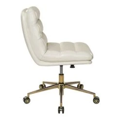 Legacy Office Chair In Faux Leather With Gold Base - Cream -Office Storage Sales eb78f478 e97a 4a07 95b8 c6a54997476f