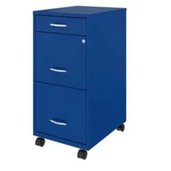Space Solutions 18" Deep 3 Drawer Mobile File Cabinet, Classic Blue - Blue - Letter -Office Storage Sales eb81d703 ba41 480d 8c61 bbaa4c15bb6e