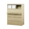 8000 Series 42" Wide 5-Drawer Lateral File Cabinet, Putty - Locking - Beige - Steel/Metal