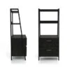 DH BASIC Contemporary Iron 2-Drawer Bookshelf With File Cabinet By Denhour - Reclaimed Black Oak