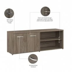 Hybrid Low Storage Cabinet With Doors By Bush Business Furniture - Modern Hickory -Office Storage Sales ee8de385 806c 409a a763 4b937f273cb8