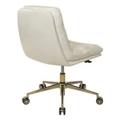 Legacy Office Chair In Faux Leather With Gold Base - Cream -Office Storage Sales eec0317f 30bd 4121 94aa 67d796833ac2