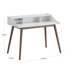 Carson Carrington Hjalmo White/Walnut 4-compartment Writing Desk -Office Storage Sales eec8f349 7643 4df9 ae34 30c3789c7a56