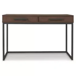 Warm Brown/Gunmetal Horatio Home Office Small Desk -Office Storage Sales ef39f9f7 5719 4a40 9f39 5b4d4298bf53