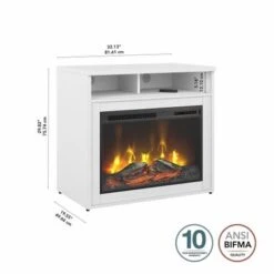 400 Series 32W Electric Fireplace By Bush Business Furniture - Storm Gray -Office Storage Sales f01be5e9 5ada 4ac7 b1cf c04aacb575ad