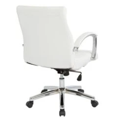 Executive Low Back Faux Leather Chair With Chrome Arms And Base - Single - White -Office Storage Sales f0427d1a c24f 43a2 b776 f1762b238888
