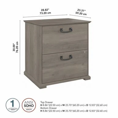 Homestead Farmhouse Lateral File Cabinet By Bush Furniture - Linen White Oak 13 Homestead Farmhouse Lateral File Cabinet By Bush Furniture - Linen White Oak - Image 13