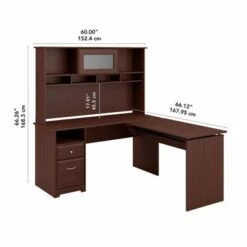 60W 3-position L-shaped Sit To Stand Desk With Hutch By Bush Furniture - White -Office Storage Sales f12ab227 ee80 4c56 9989 c42acc1b8206