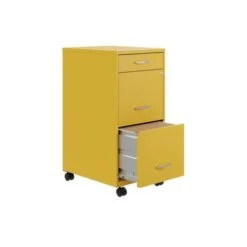 Space Solutions 18" Deep 3 Drawer Metal File Cabinet - Yellow - Letter -Office Storage Sales f24e09a7 fce2 4cb3 8f5b 799d6d3ee215