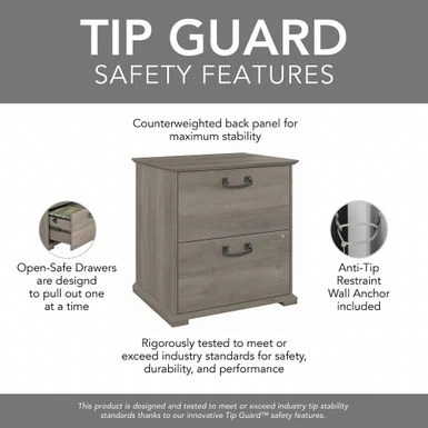 Homestead Farmhouse Lateral File Cabinet By Bush Furniture - Linen White Oak 9 Homestead Farmhouse Lateral File Cabinet By Bush Furniture - Linen White Oak - Image 9