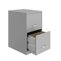 Space Solutions 18in. 2 Drawer Metal File Cabinet, Arctic Silver - Silver - Letter -Office Storage Sales f40e3568 4852 4a27 8cd1 80a07545e5b0