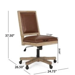 Sandine Upholstered Swivel Office Chair By Christopher Knight Home - Charcoal + Grey Weathered -Office Storage Sales f48ea69e 31bc 454f 8ef3 f054d3979bf4