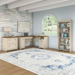 L-shaped Desk With Bookcase And File Cabinet - Cape Cod Gray -Office Storage Sales f4f195c3 0391 45ab 96fb a88f5bd5ed56